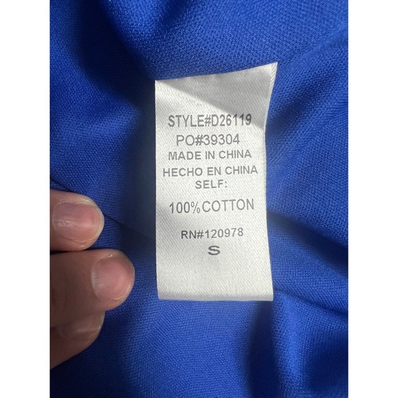 Entro Blue Pink Floral Puff Sleeve Ruffle Drop Waist Mini Dress S Cottagecore - Picture 13 of 15